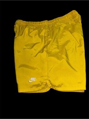 Nike Bright Yellow Running Shorts with White Logo